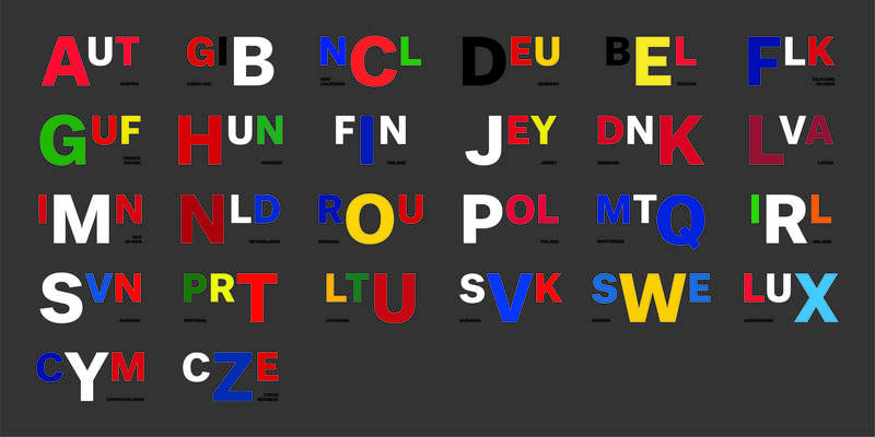 Ferenc Gróf, “Flag alphabet”, 2015 (z dovoljenjem umetnika in acb gallery, Budapest)