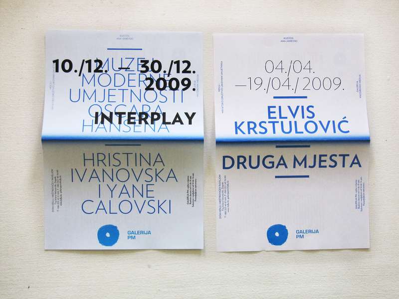 Galerija PM annual programme flyers (with Danielle Aubert), 2009